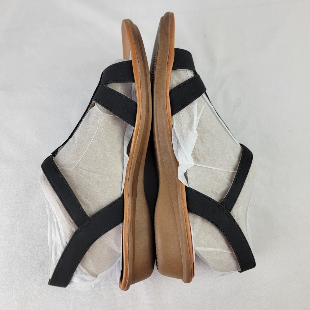 Soul Naturalizer Smooth Black Rhinestone T-Strap Wedge Sandals Womens 11 M NEW - Picture 5 of 7